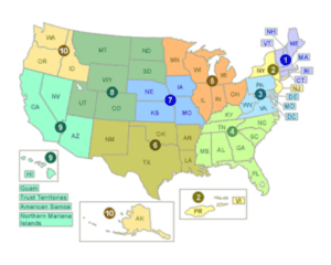 U.S. EPA regions for reporting