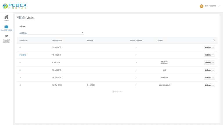 Pegex Portal Services