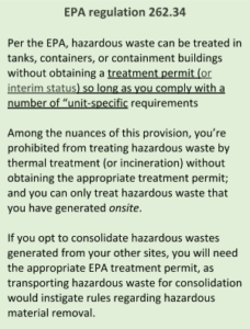 Storing Hazardous Waste Before You Need a Permit