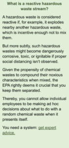 reactive hazardous waste
